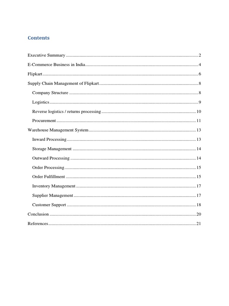 Flipkart Supply Chain Management PDF
