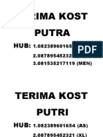 Terima Kost Putra: 1.082389601654 (AS) 2.087895452321 (XL) 3.081535217119 (MEN)