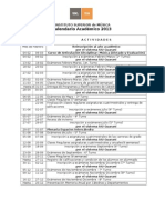 ISM . Calendario Academico 2013