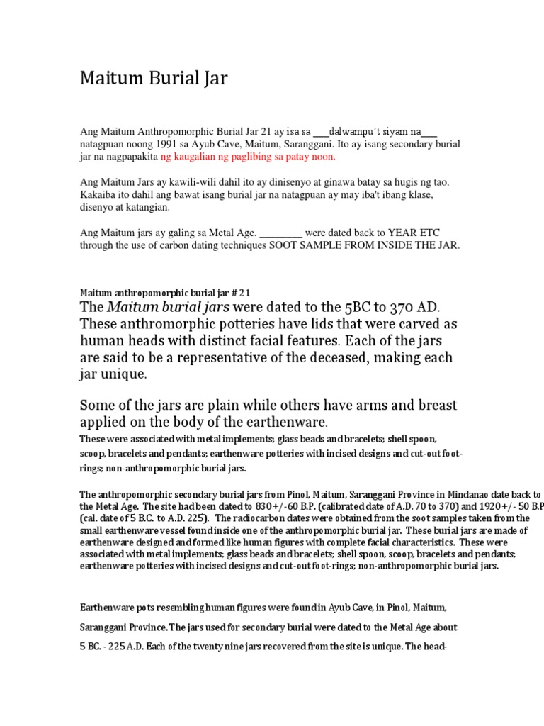 Maitum Jars Decorative Arts Conservation And Restoration