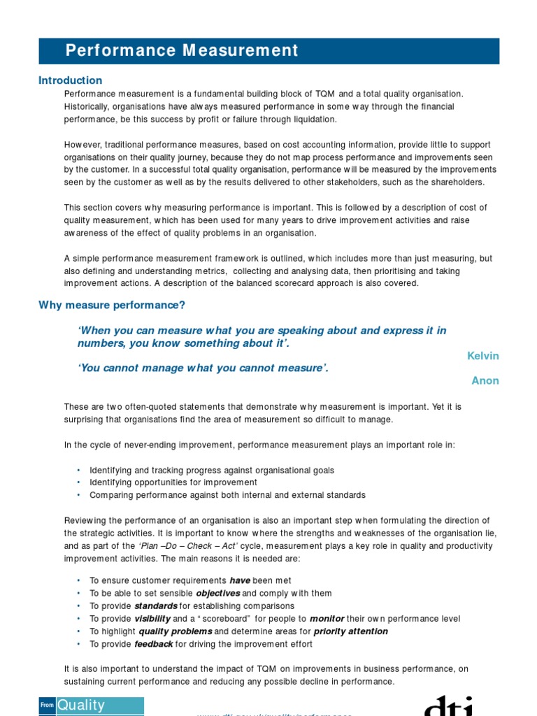 Performance Measurement Management | PDF