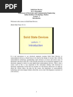 Solid State Devices Dr. S. Karmalkar Department of Electronics and Communication Engineering Indian Institute of Technology, Madras Lecture - 1