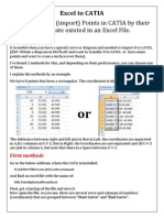 Excel to CATIA