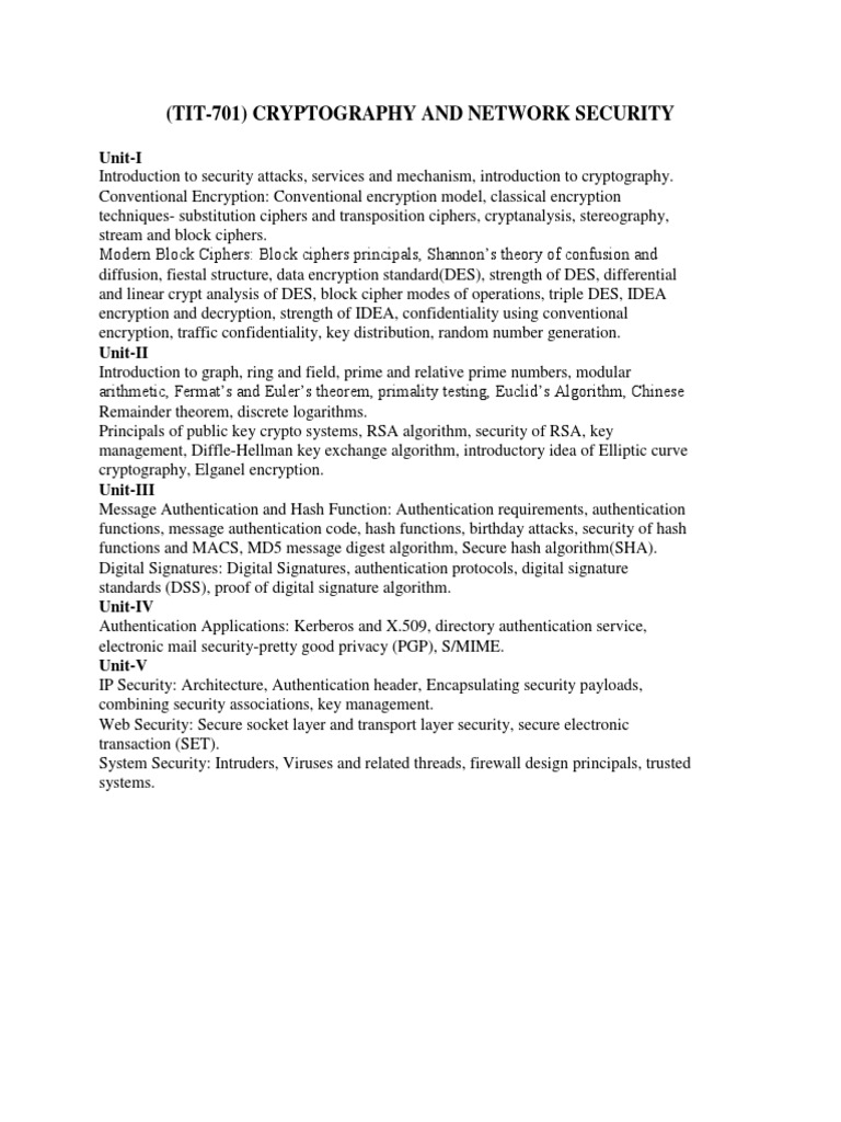 Cryptography & Network Security Guide | PDF