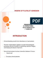 Disorders of Platelet Adhesion