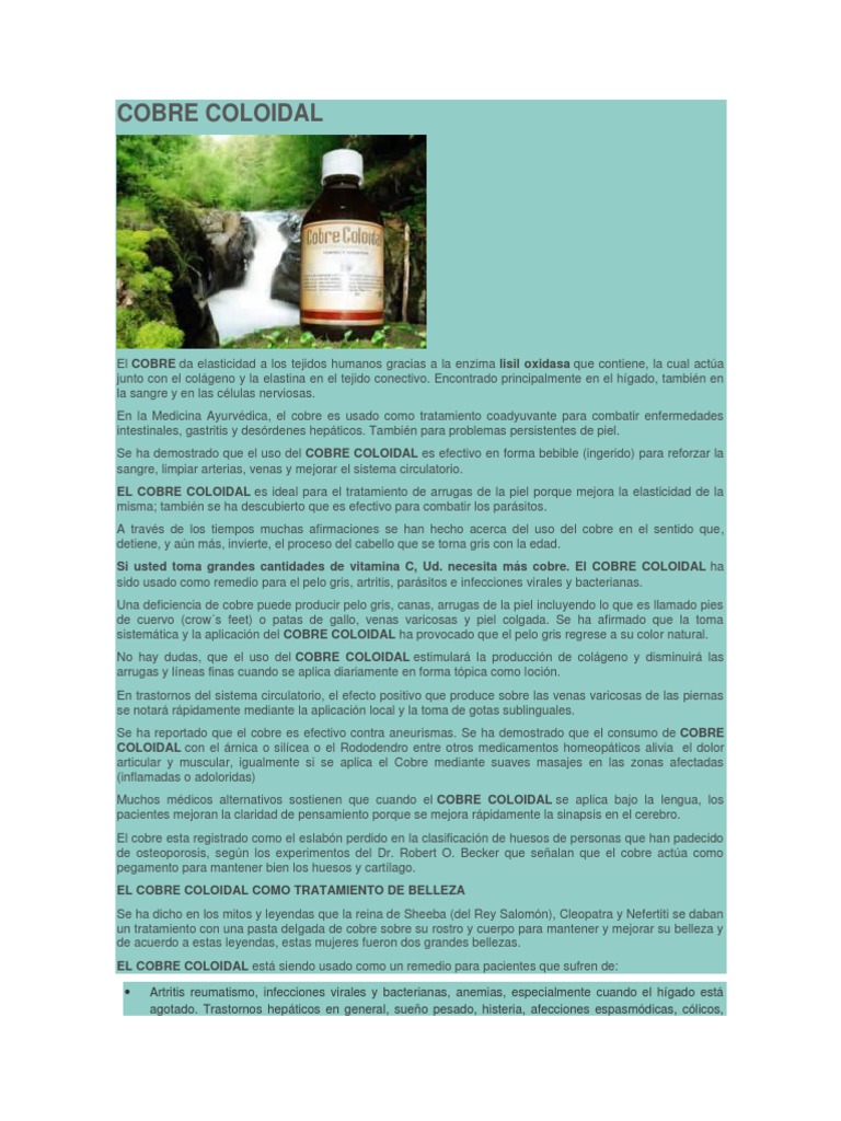 Cobre Coloidal | PDF | Antibióticos | Herida