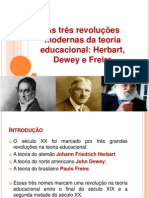 As três revoluções educacionais de Herbart, Dewey e Freire