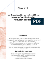 Clase 8 Organizacion de La Republica y Solucion Portaliana