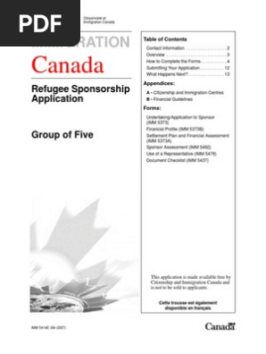 Canada Immigration Forms: 5414E