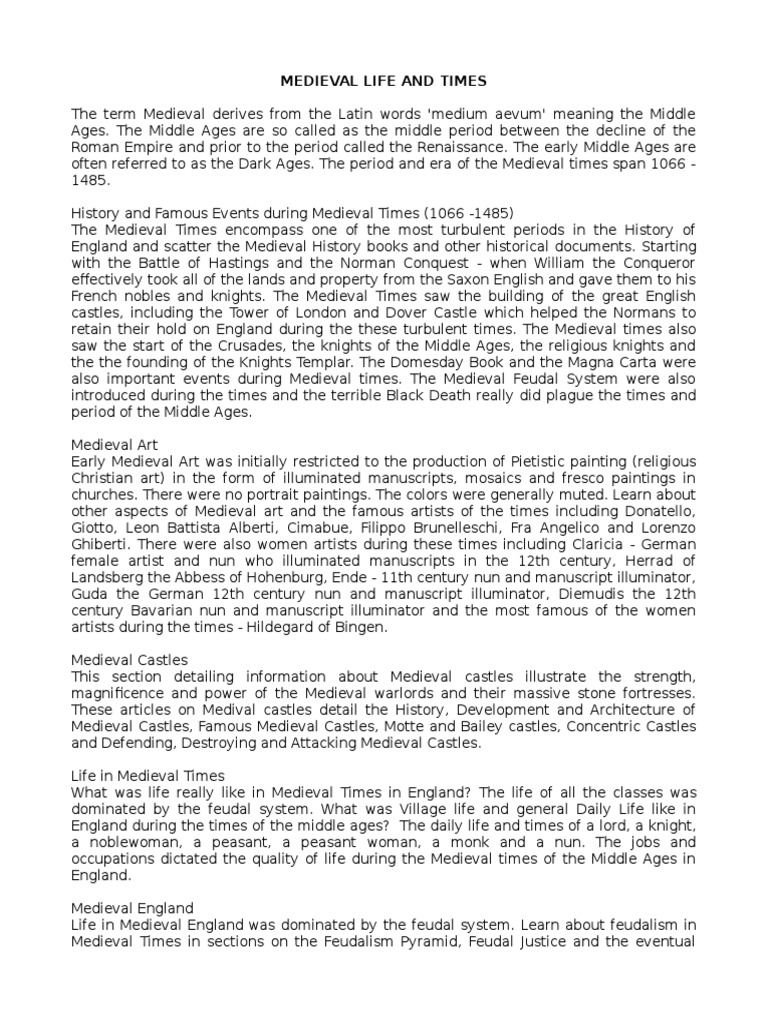 A COMPLETE GUIDE TO LIFE AND HISTORY IN THE MEDIEVAL ERA visual data 3