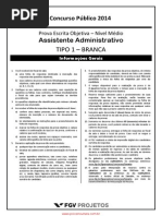 Funarte Assistente Administrativo Prova Tipo 01