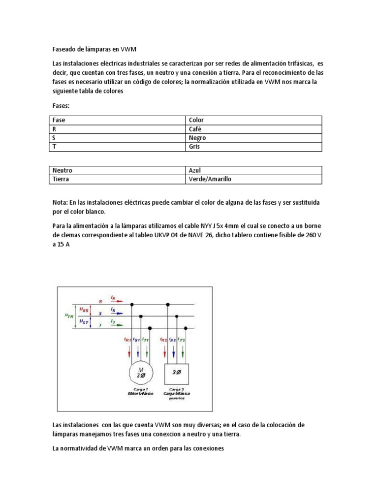 Colores de Fases RST en Electricidad | PDF | Tecnología