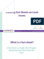 Creating Fact Sheets On Local Issues