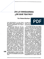 En La Vanguardia ¿De Qué Teatro? R. Barthes