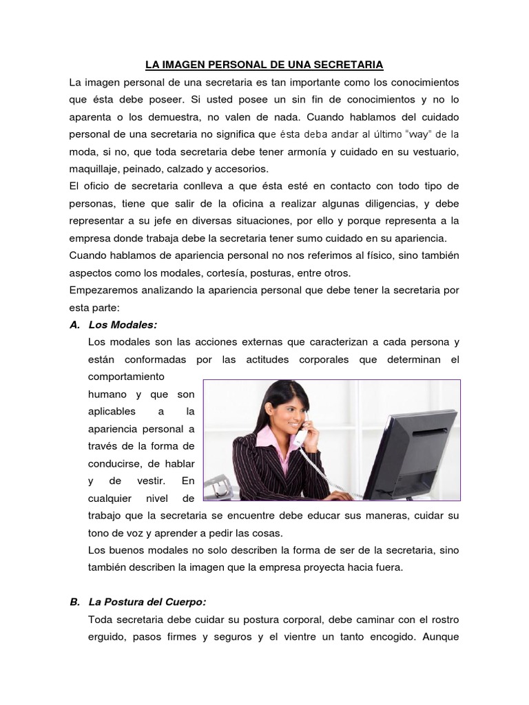 La Imagen Personal de Una Secretaria | PDF | Traje (ropa) | Ropa