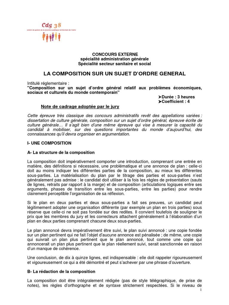 Exemples De Sujets De Dissertation De Culture Générale – Novo Exemplo