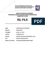 Isl File: Jabatan Bahasa Inggeris Program Ijazah Sarjana Muda Perguruan SEMESTER 2/2009