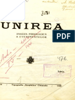 UNIREA Analiza Psihologica A Evenimentelor 1918-1928