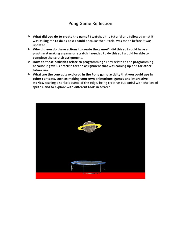 Pong Reflection | PDF