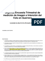 Segunda Encuesta Trimestral de Medición de Imagen e Intención Del Voto en Guerrero