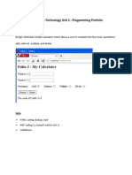Information Technology Unit 2 - Programming Portfolio: Folio Task 3