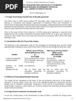 Technology Transfer Fees and Royalty Payments