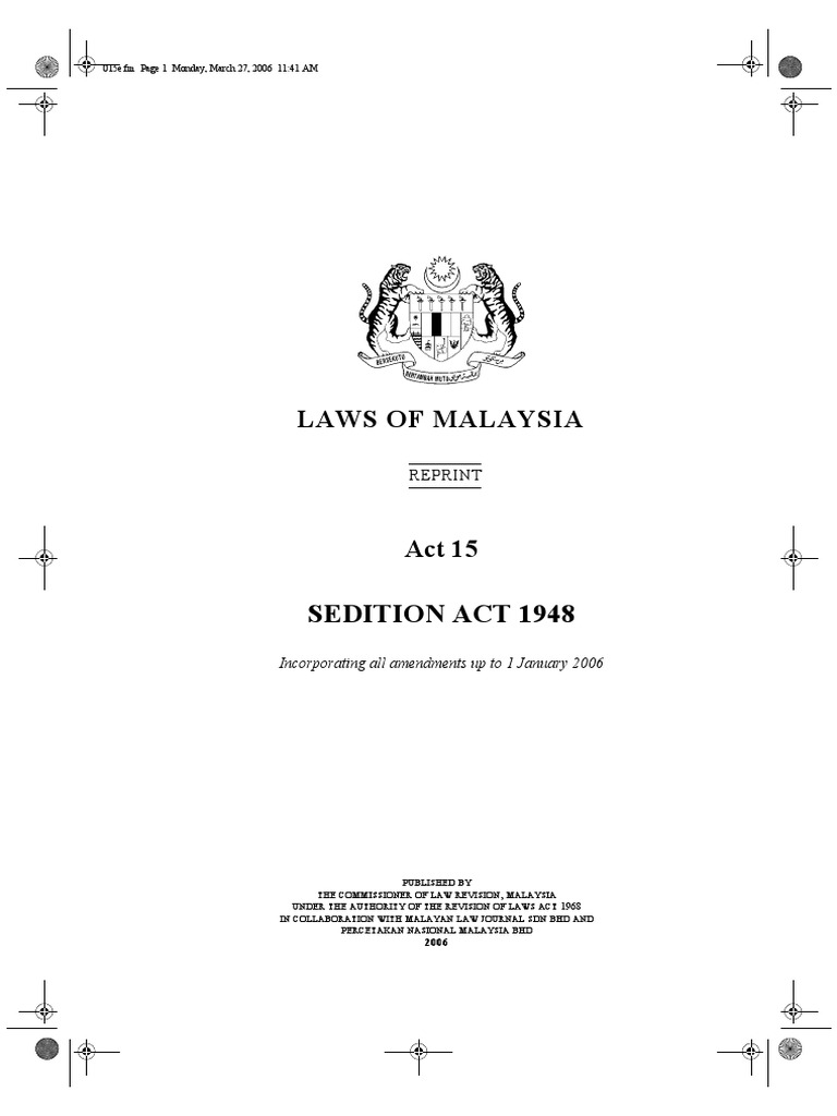 Sedition Act 1948 Pdf