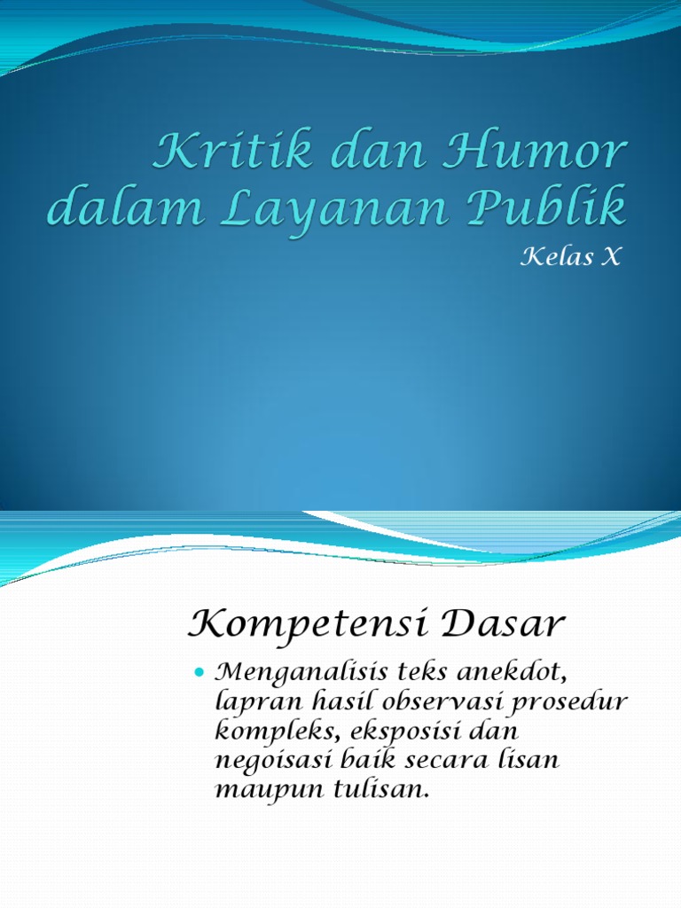 Kritik Danhumor Dalam Layanan Publik Anekdot