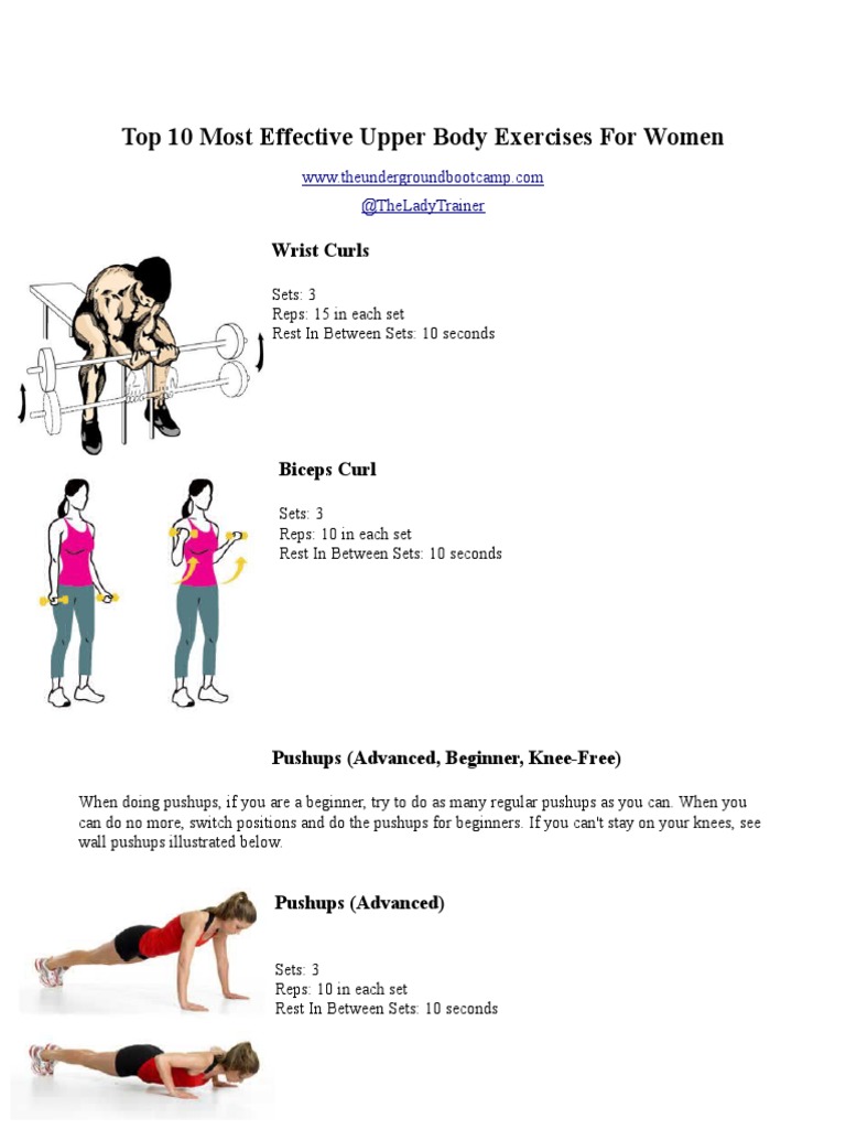 Top 10 Most Effective Upper Body Exercises For Women | PDF