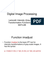 DIP9 - Intensity Transformation Functions Using MATLAB