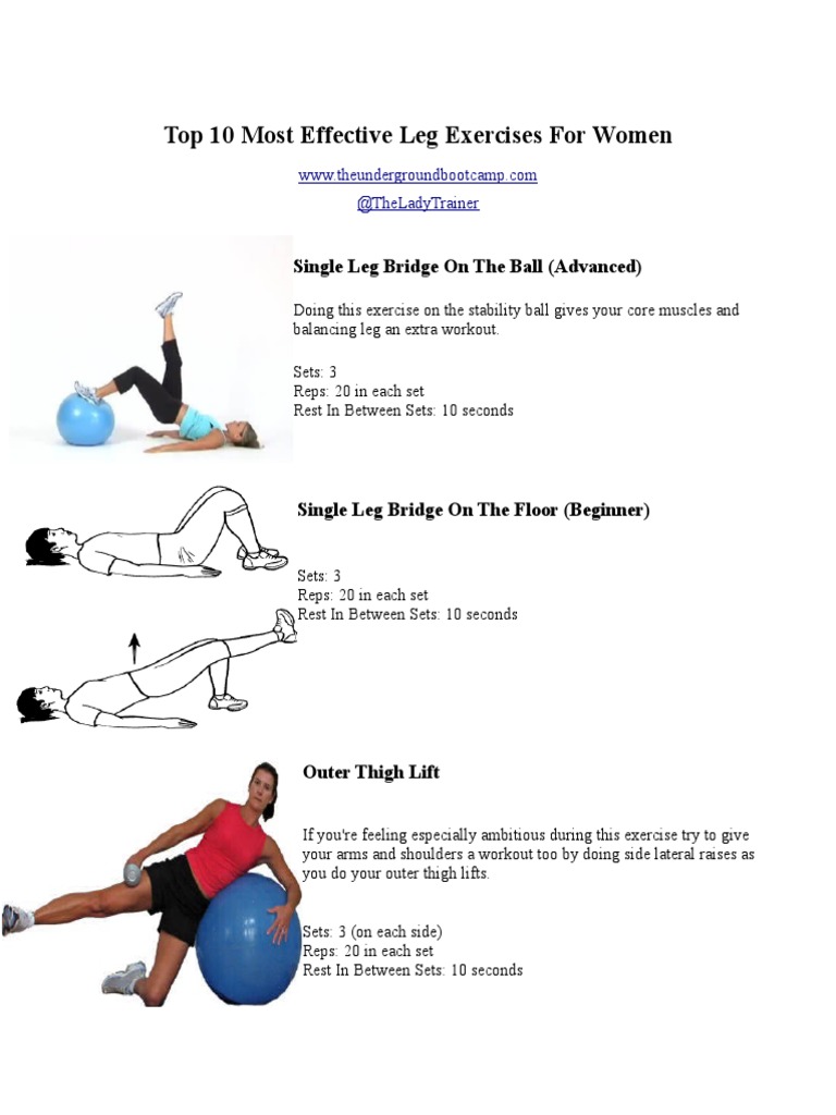 Top 10 Most Effective Leg Exercises For Women PDF