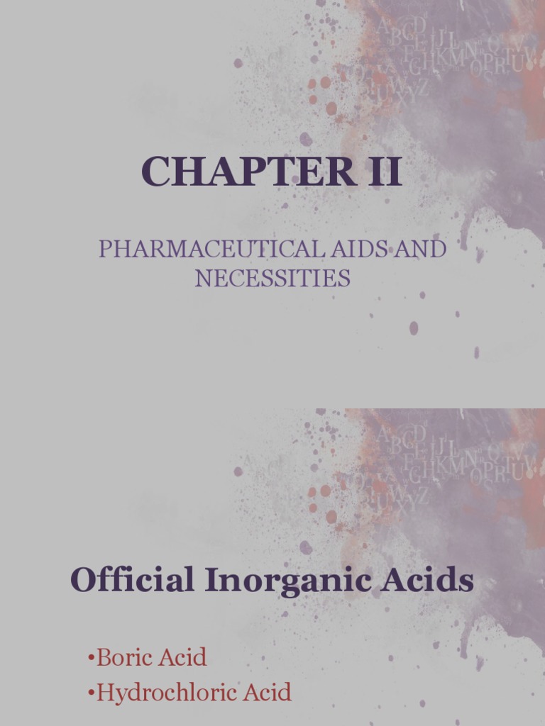 Pharmaceutical Aids and Necessities (Report Pharchem 1Group 1) PDF