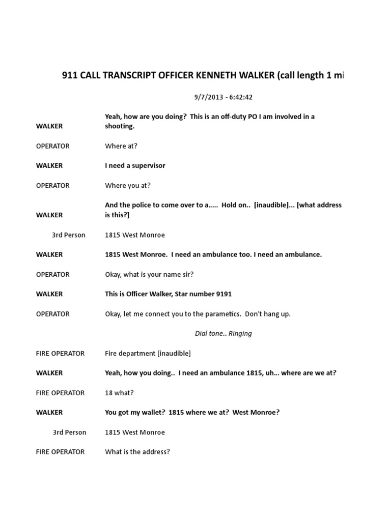 Officer Walker's 911 Shooting Call | PDF | Art | History