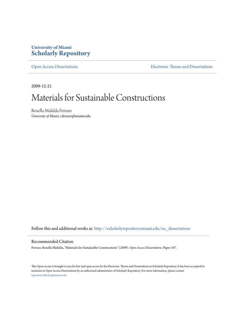 Materials For Sustainable Constructions | PDF | Rust | Concrete
