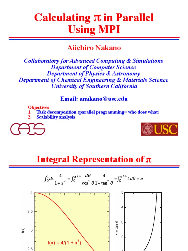 Calculating Mpi Pi Parallel Computing Concurrent Computing