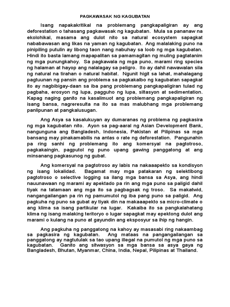 Essay tungkol sa pagkasira ng kagubatan 07 picture