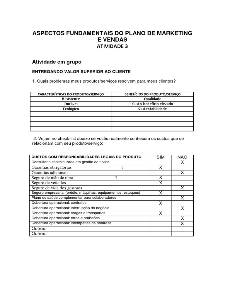Plano de Marketing e Vendas Eficaz | PDF | Vantagem competitiva ...