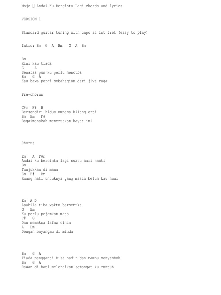 Andai Ku Bercinta Lagi Mojo Pdf