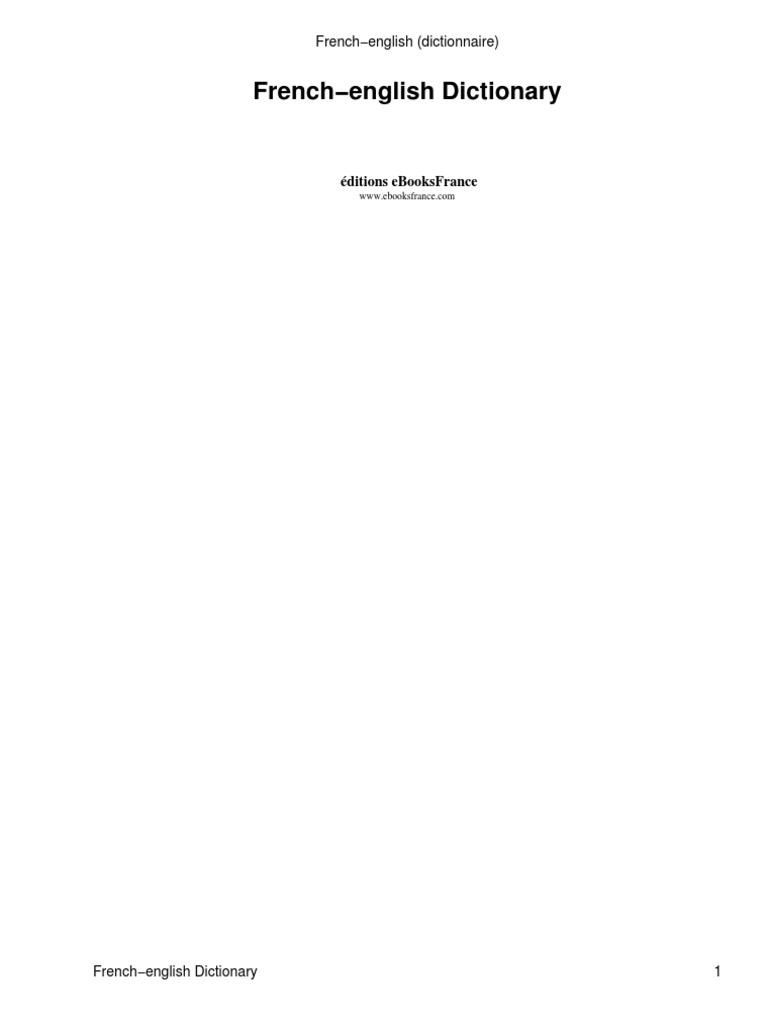 French English Dictionary Pdf