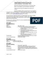 Standard Format For Medical Practitioner CV - Updated