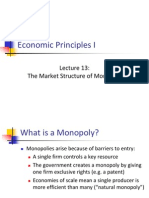 Economic Principles I: The Market Structure of Monopoly