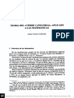 El Cierre Categorial Aplicado A Las Matemáticas PDF