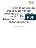 Systeme de la Nature (Premiere Partie)