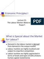 Economic Principles I: The Labour Market: Bilateral Market Power?