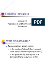 Economic Principles I: Public Goods and Common Property Resources