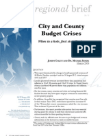 City and County Budget Crises: When in A Hole, First Stop Digging