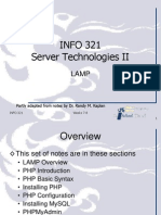 INFO 321 Server Technologies II: Partly Adapted From Notes by Dr. Randy M. Kaplan