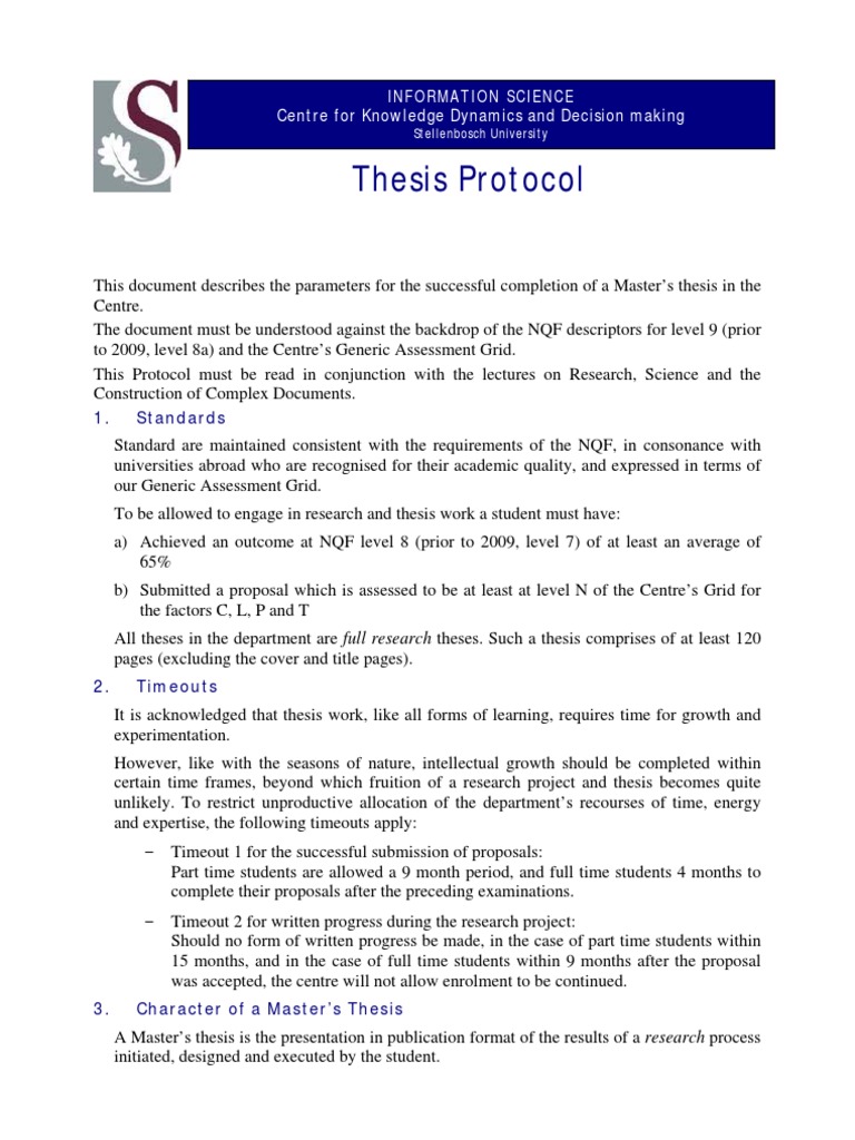 dissertation project protocol