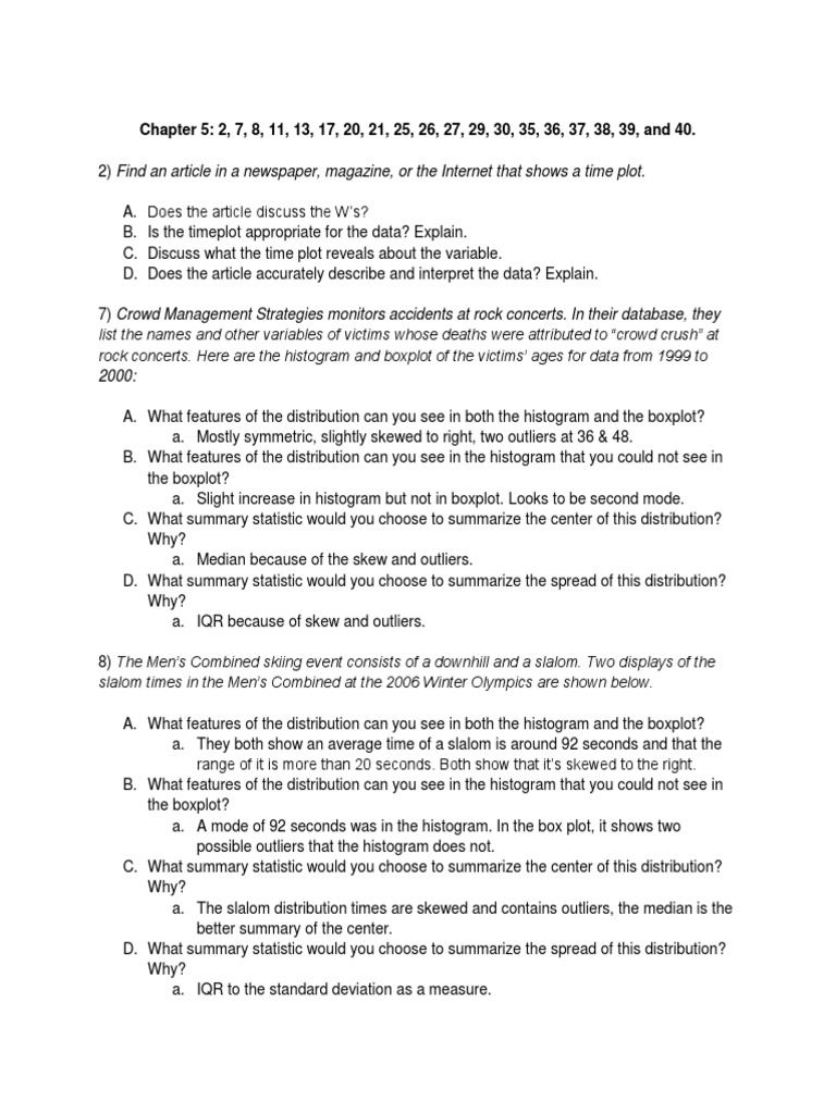 Chapter 5 Exercises 9 and 40 | PDF | Histogram | Mode (Statistics)