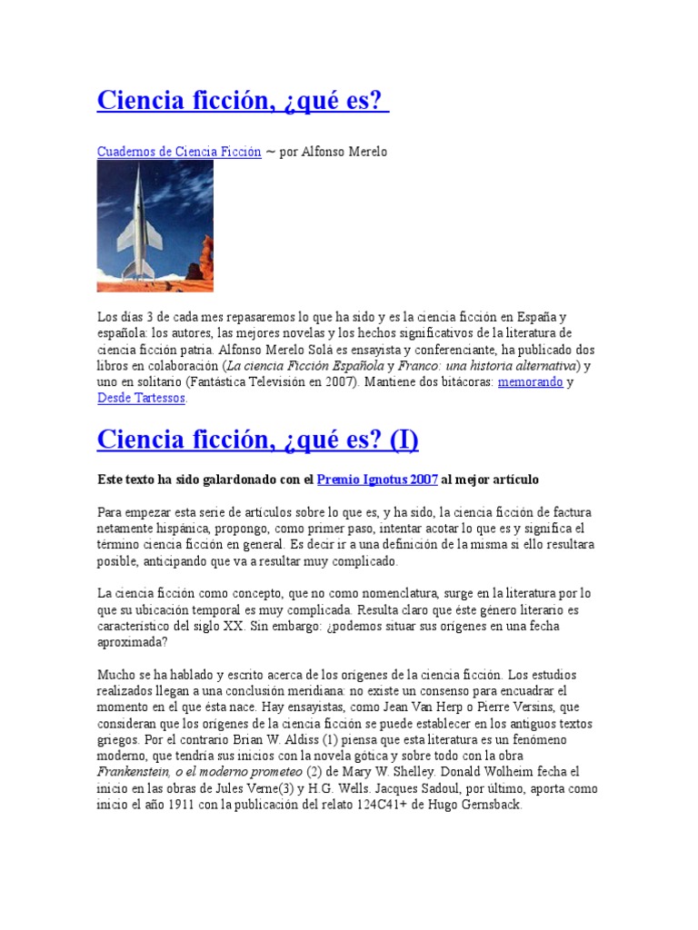 Ciencia Ficcion Que Es Ciencia Ficcion Ciencia